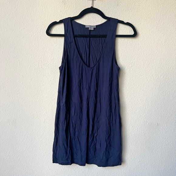 Vince Navy Blue Scoop Neck Tank Top Size S - Picture 2 of 6